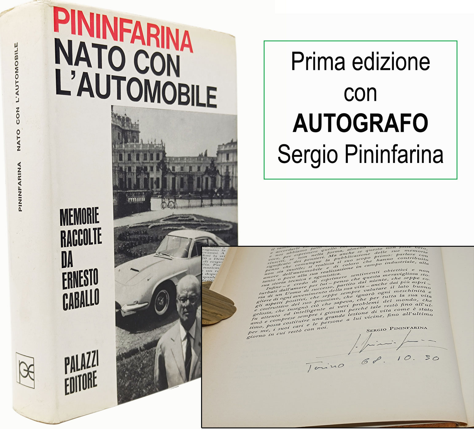 PININFARINA NATO CON L'AUTOMOBILE (copia autografata da Sergio Pininfarina)