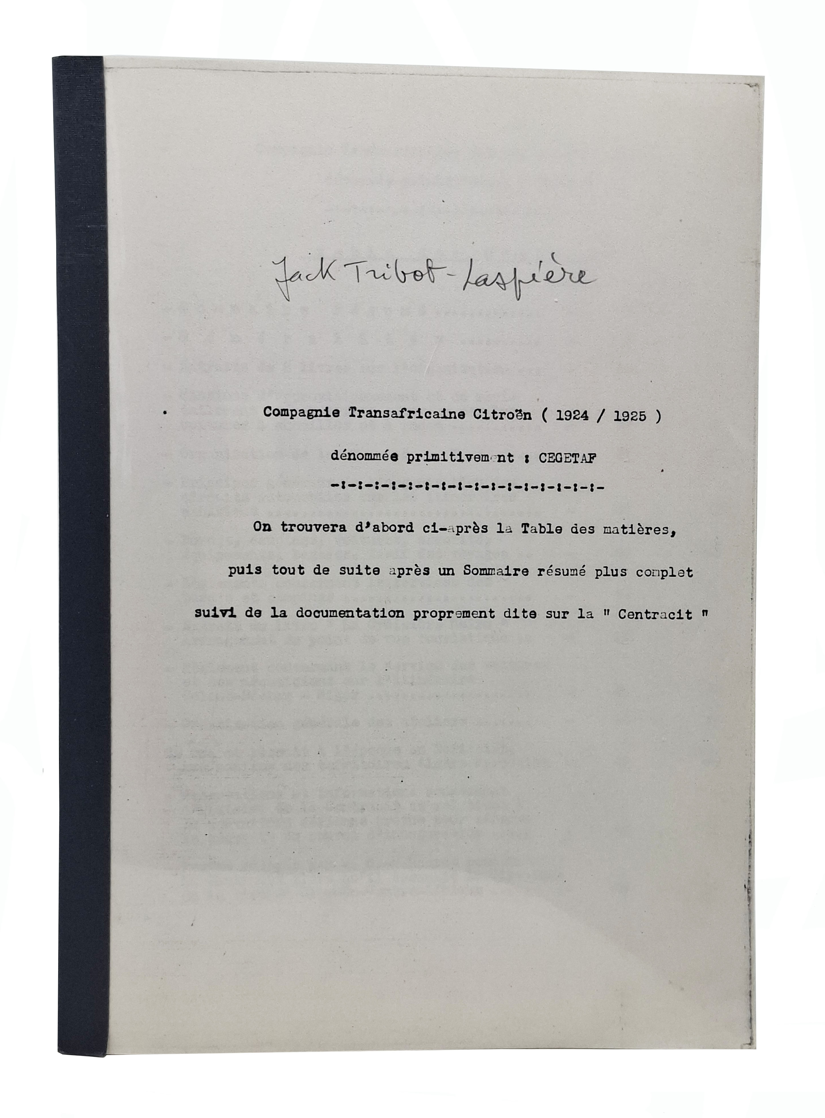 RACCOLTA DELLA DOCUMENTAZIONE RIGUARDANTE LA COMPAGNIA TRANSAFRICANA CITROEN (1924 - …