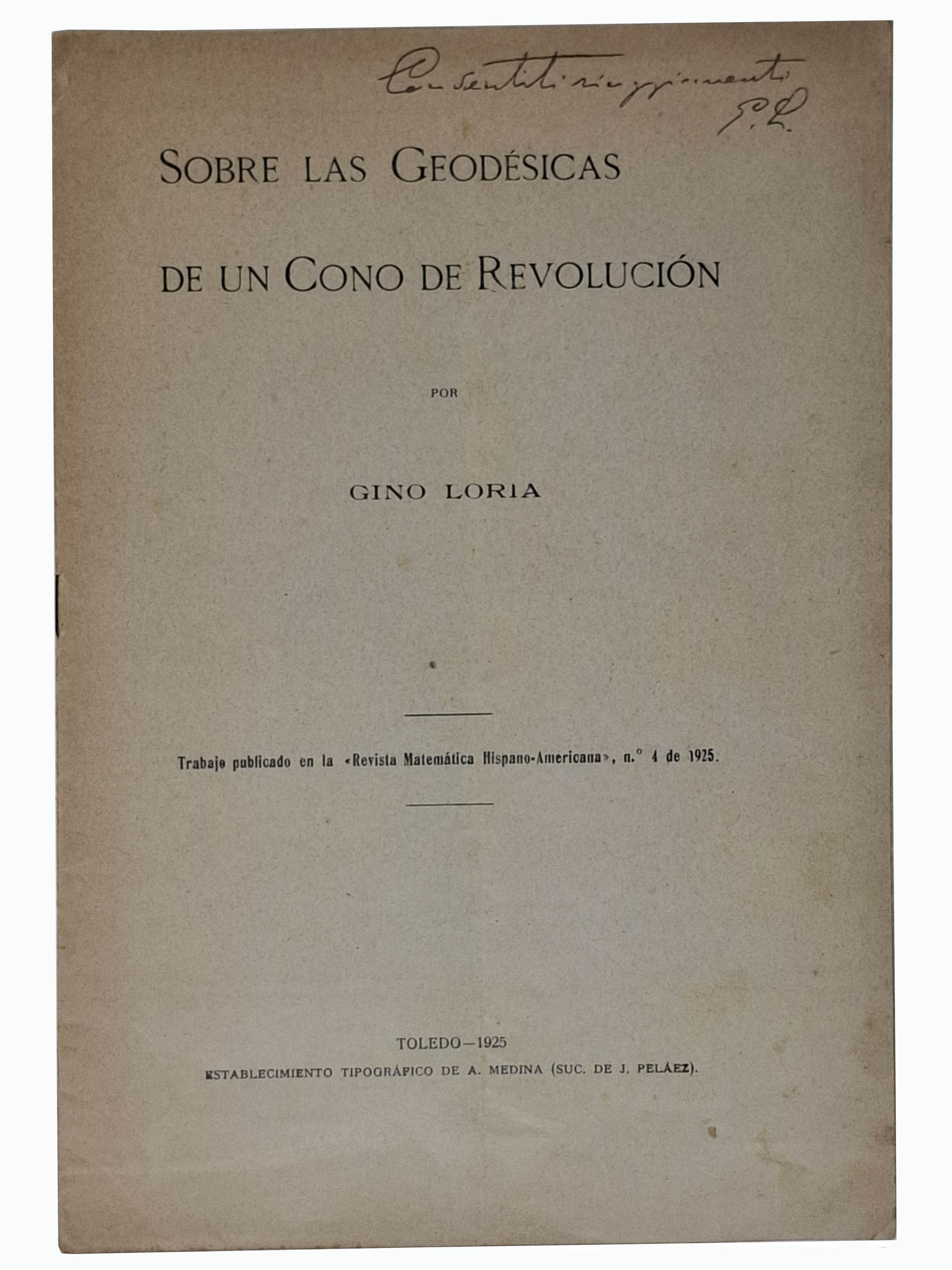 SOBRE LAS GEODESICAS DE UN CONO DE REVOLUCION
