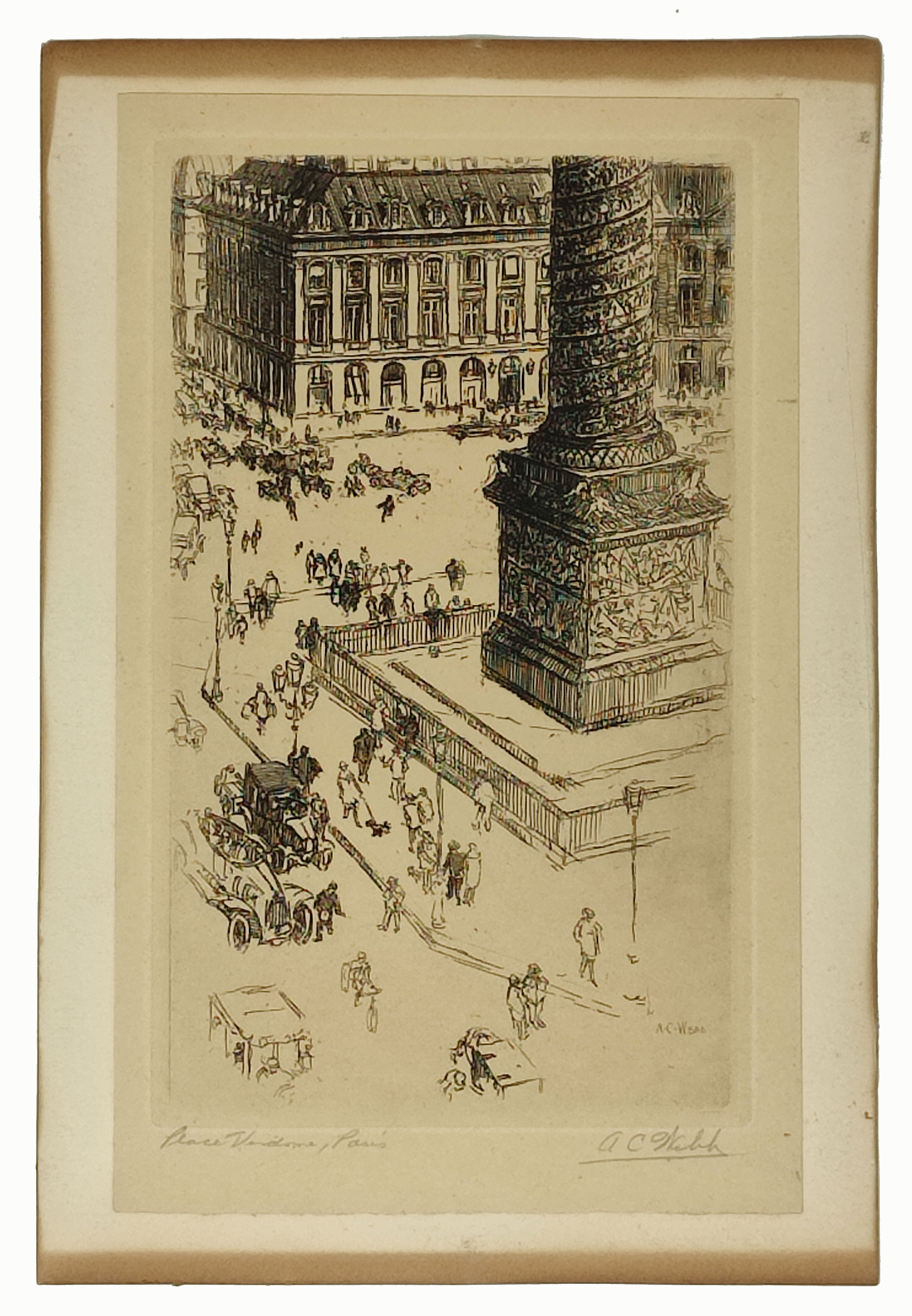 Stampa originale "PLACE VENDOME PARIS"