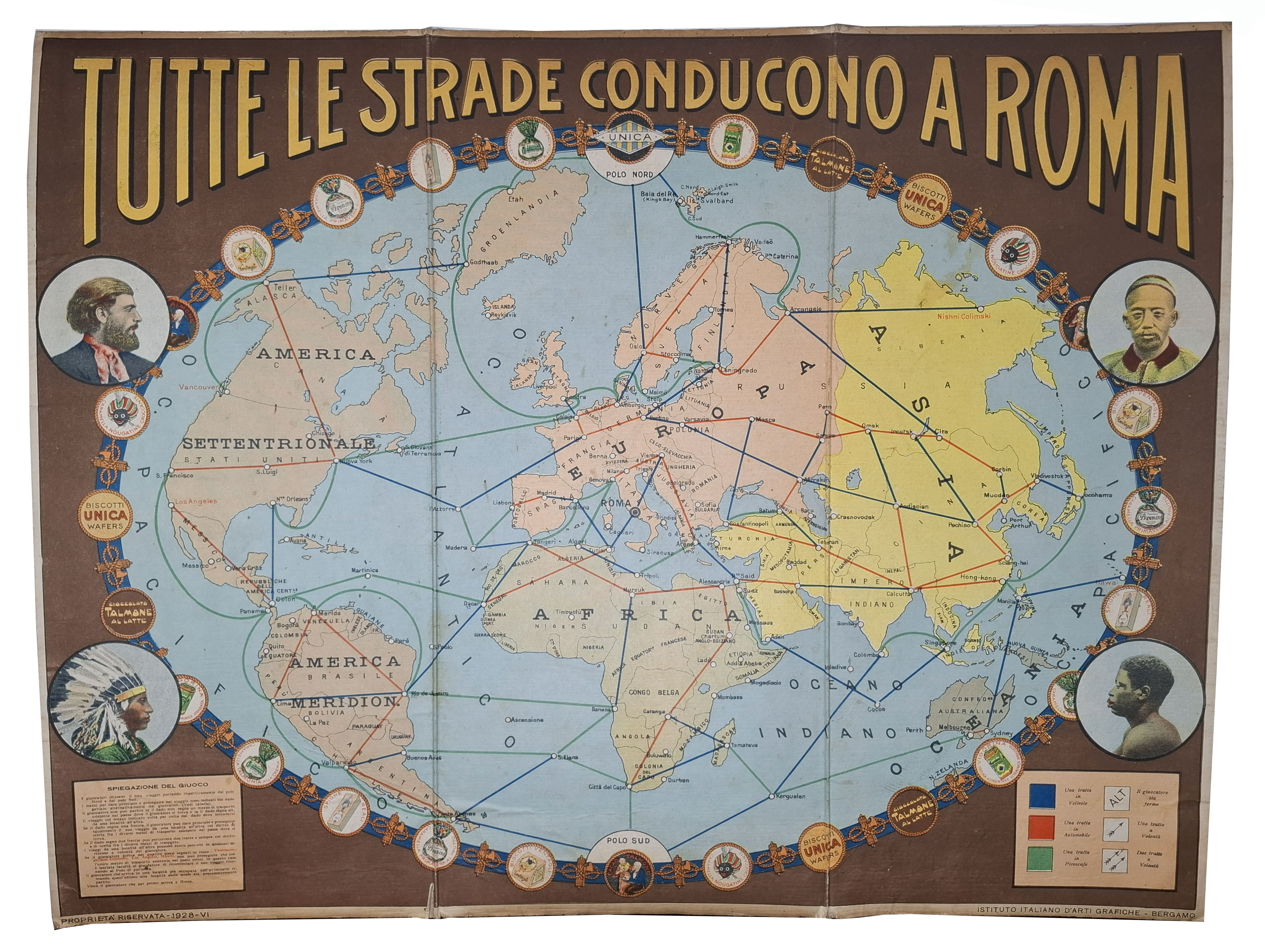 TUTTE LE STRADE CONDUCONO A ROMA (giuoco pubblicitario della Talmone …