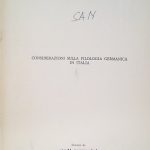 CONSIDERAZIONI SULLA FILOLOGIA GERMANICA IN ITALIA - ESTRATTO DA "STUDI …