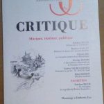 CRITIQUE - REVUE GENERALE DES PUBBLICATIONS FRANCAISE ET ETRANGERS - …