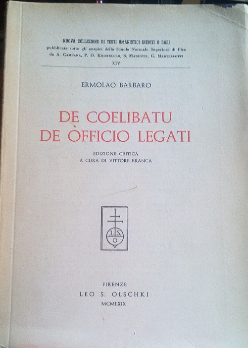 DE COELIBATU DE OFFICIO LEGATI - CON UN'APPENDICE ALLE "EPISTOLAE, …