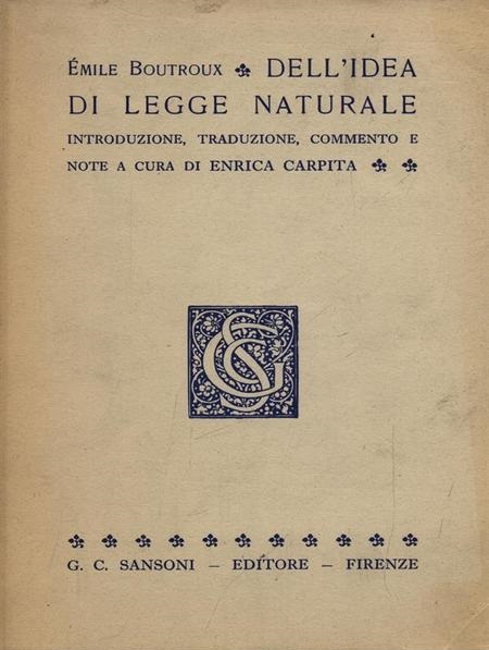 DELL'IDEA DI LEGGE NATURALE