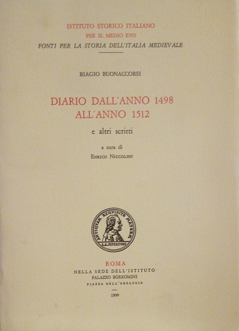 DIARI DELL' ANNO 1498 ALL' ANNO 1512 E ALTRI SCRITTI
