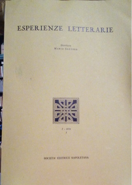 ESPERIENZE LETTERARIE, 1, 1976 - RIVISTA TRIMESTRALE