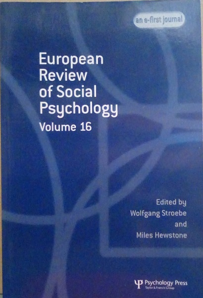 EUROPEAN REVIEW OF SOCIAL PSYCHOLOGY - VOLUME 16
