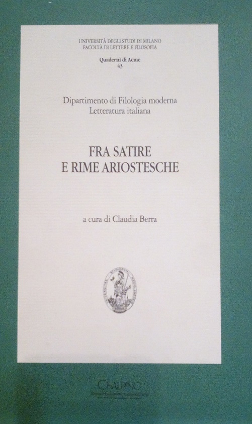 FRA SATIRE E RIME ARIOSTESCHE ATTI DEL CONVEGNO, GARGNANO DEL …