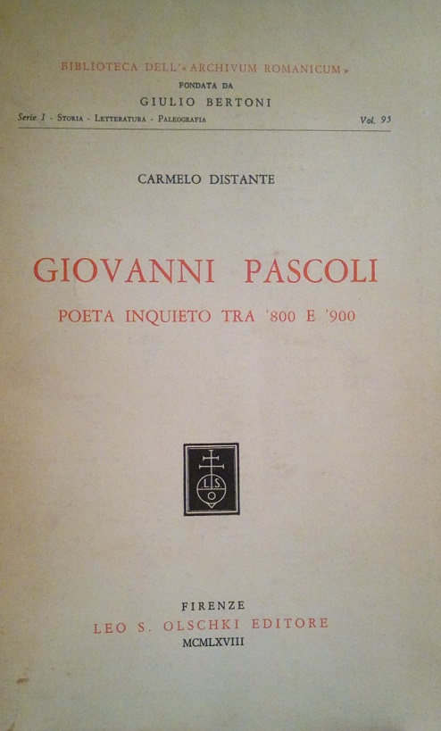 GIOVANNI PASCOLI POETA INQUIETO TRA '800 E '900