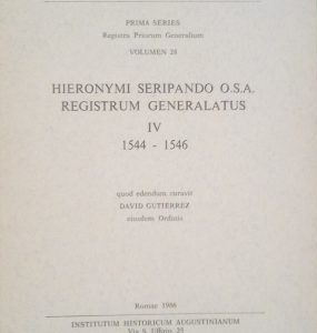HIERONYMI SERIPANDO O.S.A. REGISTRUM GENERALATUS IV 1544-1546 - VOLUMEN 28