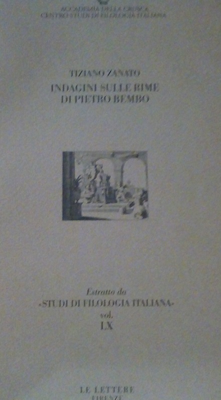 INDAGINE SULLE RIME DI PIETRO BEMBO - ESTRATTO DA "STUDI …