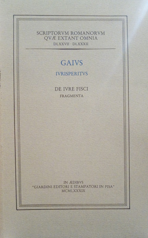 IURISPERITUS - DE IURE FISCI, FRAGMENTA