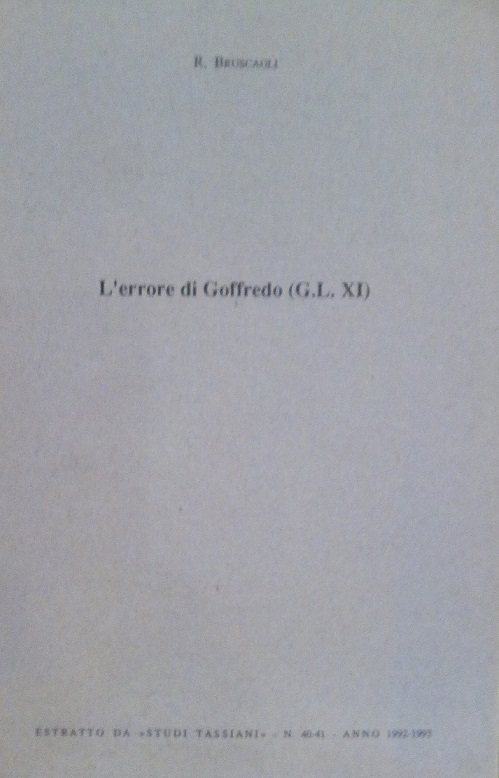 L'ERRORE DI GOFFREDO (G.L. XI) - ESTRATTO DA "STUDI TASSIANI" …