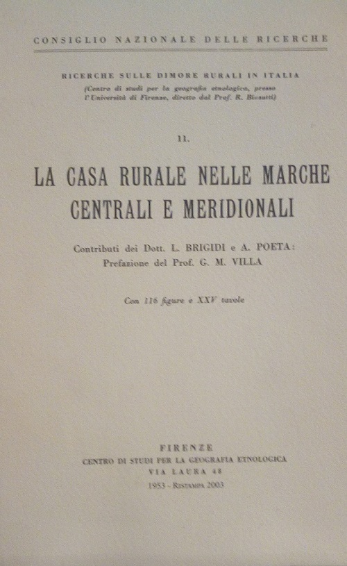 LA CASA RURALE NELLA MARCHE CENTRALI E MERIDIONALI