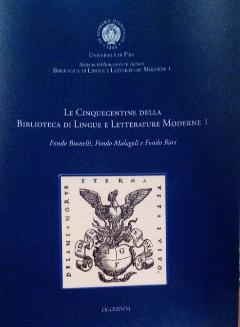 LE CINQUECENTINE DELLA BIBLIOTECA DI LINGUE E LETTERATURE MODERNE 1 …