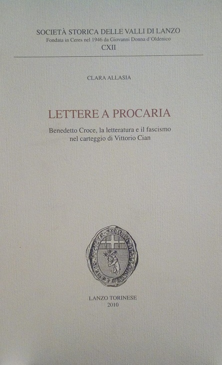 LETTERE A PROCARIA - BENEDETTO CROCE, LA LETTERATURA E IL …