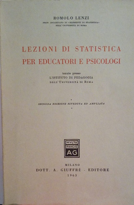 LEZIONI DI STATISTICA PER EDUCATORI E PSICOLOGI