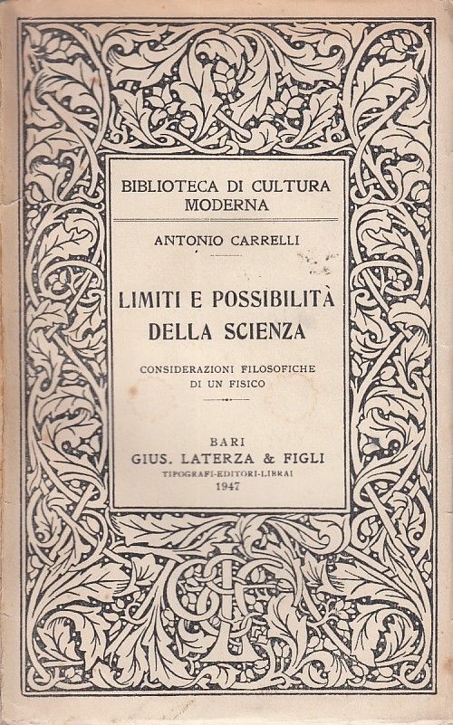 LIMITI E POSSIBILITA' DELLA SCIENZA