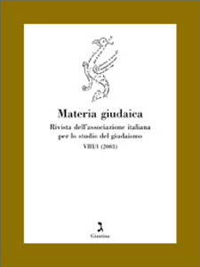 MATERIA GIUDAICA VIII/1 (2003)