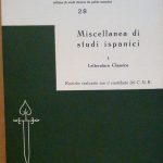 MISCELLANEA DI STUDI ISPANICI, VOLUME 1 - LETTERATURA CLASSICA