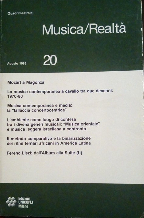 MUSICA/REALTA' - AGOSTO 1986, NUMERO 20