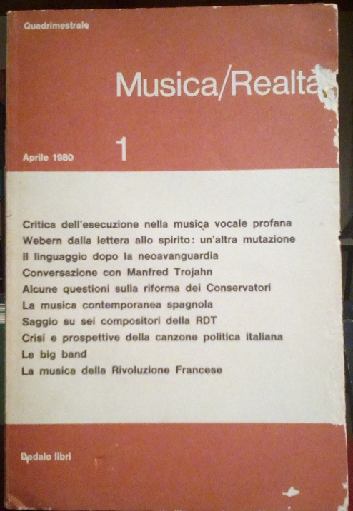 MUSICA/REALTA' - APRILE 1980, NUMERO 1
