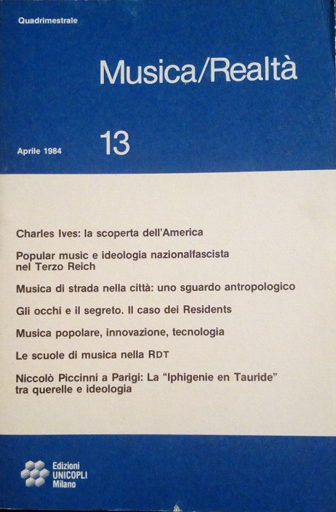 MUSICA/REALTA' - APRILE 1984, NUMERO 13