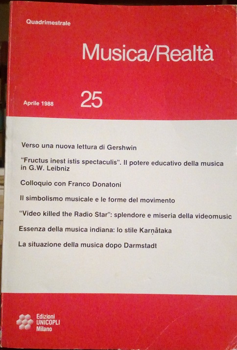 MUSICA/REALTA' - APRILE 1988, NUMERO 25