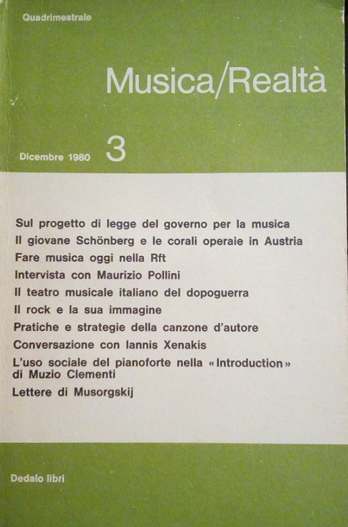 MUSICA/REALTA' - DICEMBRE 1980, NUMERO 3