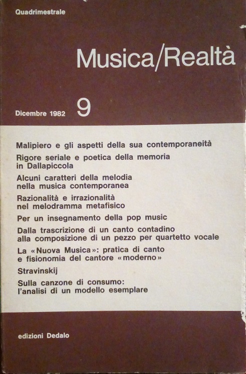 MUSICA/REALTA' - DICEMBRE 1982, NUMERO 9