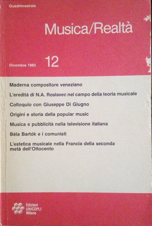 MUSICA/REALTA' - DICEMBRE 1983, NUMERO 12