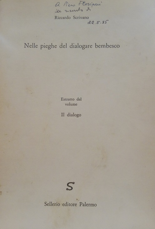 NELLE PIEGHE DEL DIALOGARE BEMBESCO - ESTRATTO DAL VOLUME "IL …