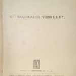 NOTE MANZONIANE SUL FERMO E LUCIA - ESTRATTO DA "CONVIVIUM", …