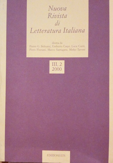 NUOVA RIVISTA DI LETTERATURA ITALIANA 2-2000