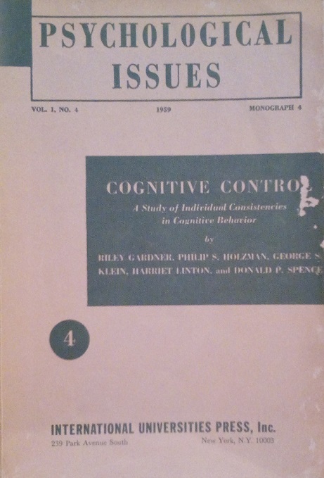 PSYCHOLOGICAL ISSUES - VOL.1, N. 4 - COGNITIVE CONTROL: A …