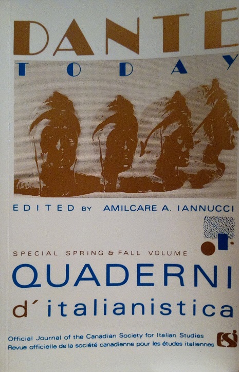 QUADERNI D'ITALIANISTICA - VOLUME X, N¦ 1-2, 1989 - DANTE …