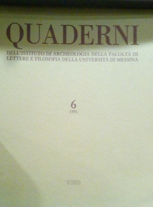 QUADERNI DELL'ISTITUTO DI ARCHEOLOGIA DELLA FACOLTA' DI LETTERE E FILOSOFIA …