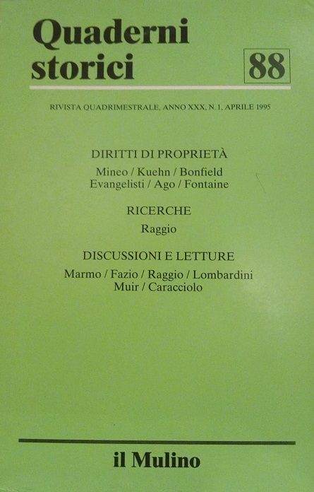 QUADERNI STORICI 88 - 1/1995