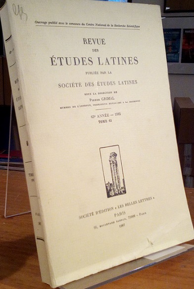 REVUE DES ETUDES LATINES - TOME 63 (1985)