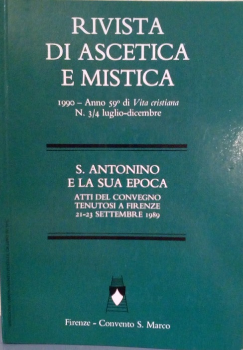RIVISTA DI ASCETICA E MISTICA - 3/4 LUGLIO-DICEMBRE 1990 - …