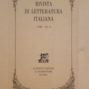 RIVISTA DI LETTERATURA ITALIANA - ANNO 1988 - VI, 2