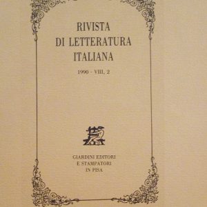 RIVISTA DI LETTERATURA ITALIANA - ANNO 1990 - VIII, 2