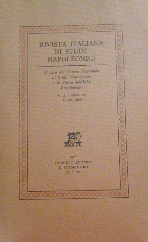 RIVISTA ITALIANA DI STUDI NAPOLEONICI - N.2, ANNO XV