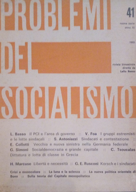 RIVISTA PROBLEMI DEL SOCIALISMO NUOVA SERIE ANNO XI 41