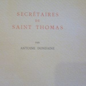 SECRETAIRES DE SAINT THOMAS