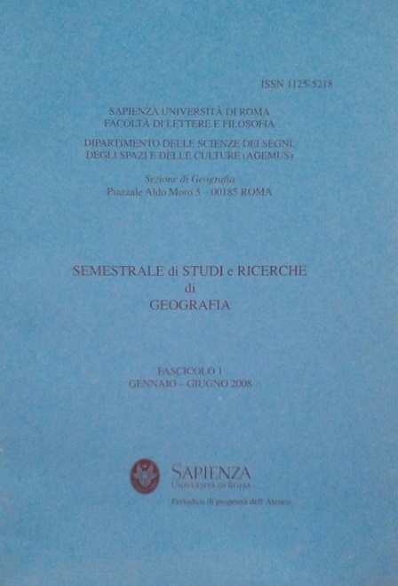 SEMESTRALE DI STUDI E RICERCHE DI GEOGRAFIA - 2/2008