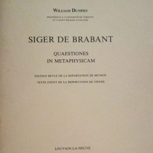 SIGER DE BRABANT - QUESTIONES IN METAPHYSICAM