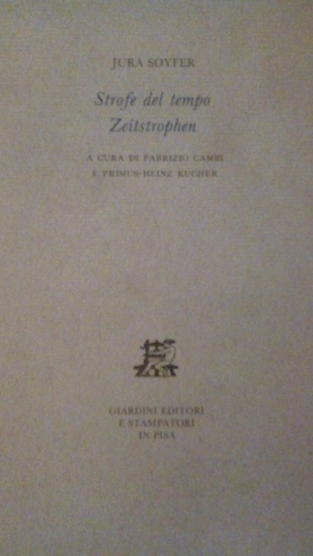 STROFE DEL TEMPO - ZEITSTROPHEN