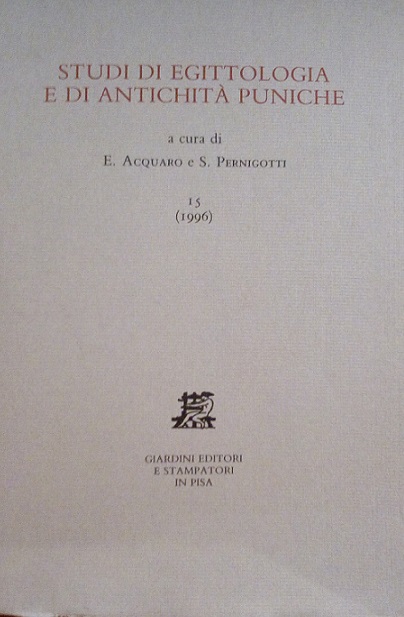 STUDI DI EGITTOLOGIA E DI ANTICHITA' PUNICHE 15 (1996)